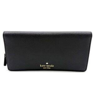 Kate Spade New York Cedar Street "Camilla" Black Crosshatched Leather Wallet~